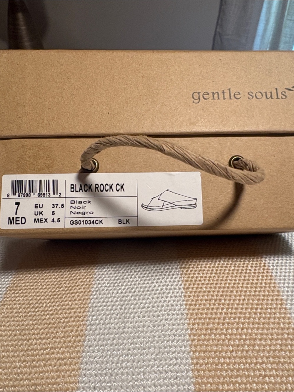 gentle souls Black Shoe Box with Rope Handle